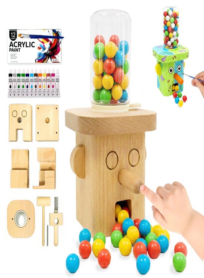 MUKESKY Wood Building Kits for Kids, DIY Woodworking Kit, Safe Creative Wooden Toys, Hand-Press Nose Candy Dispenser, Easy to Assemble, STEM Wooden Crafts for Boys & Girls - Image 1
